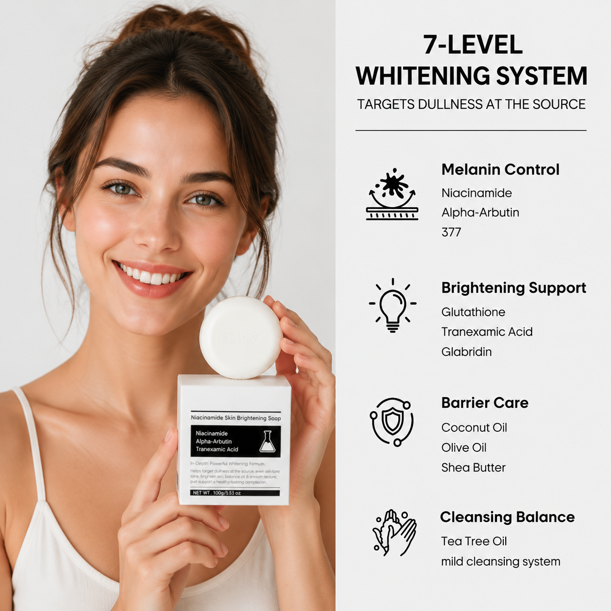 Niacinamide Brightening Soap – Deep Cleansing Bar for Brighter, Smoother & Radiant-Looking Skin