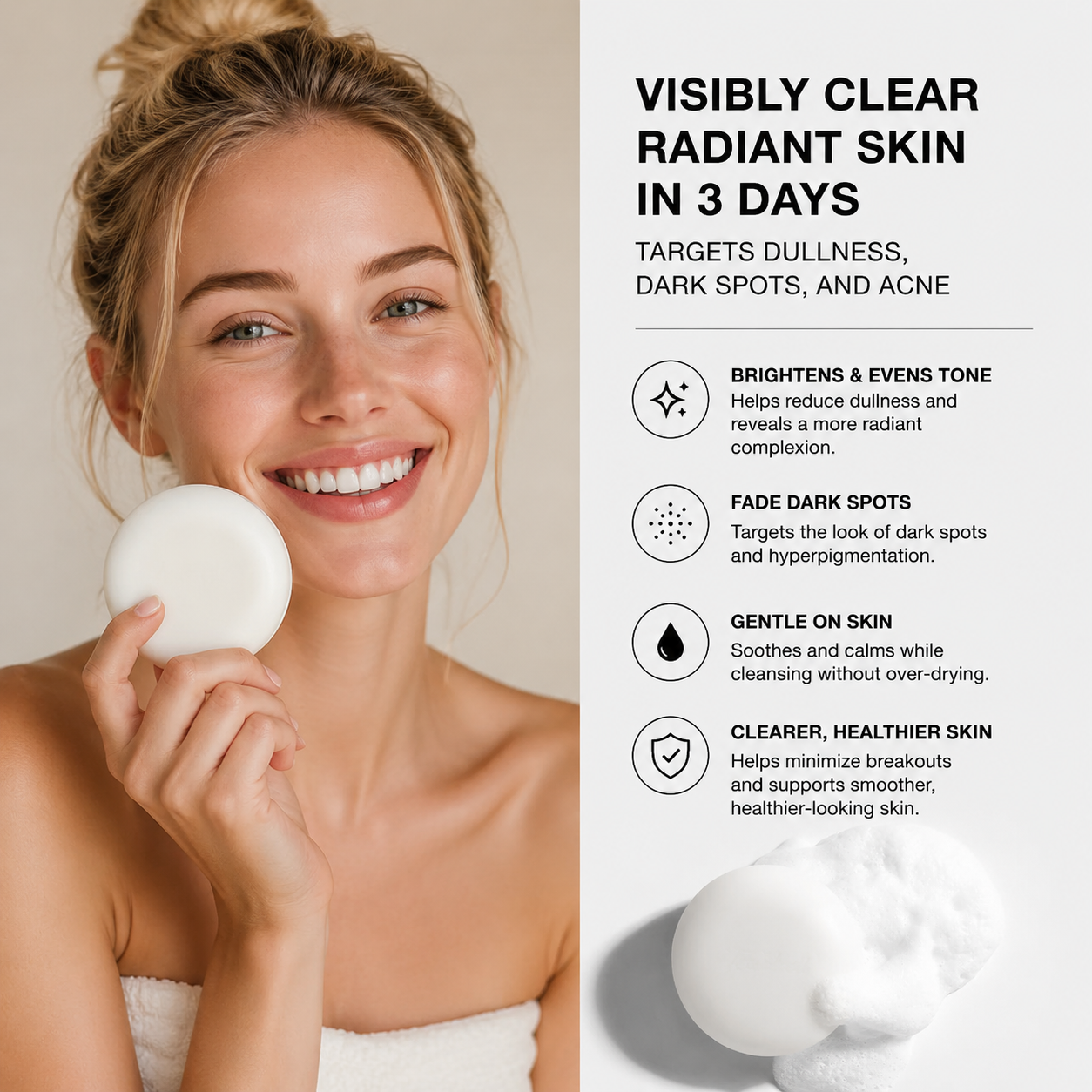 Niacinamide Brightening Soap – Deep Cleansing Bar for Brighter, Smoother & Radiant-Looking Skin